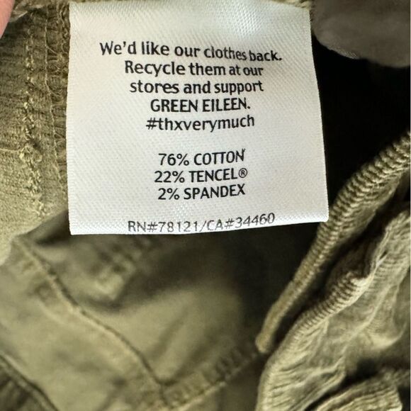 Eileen Fisher green corduroy jeans size 14 - Picture 4 of 5